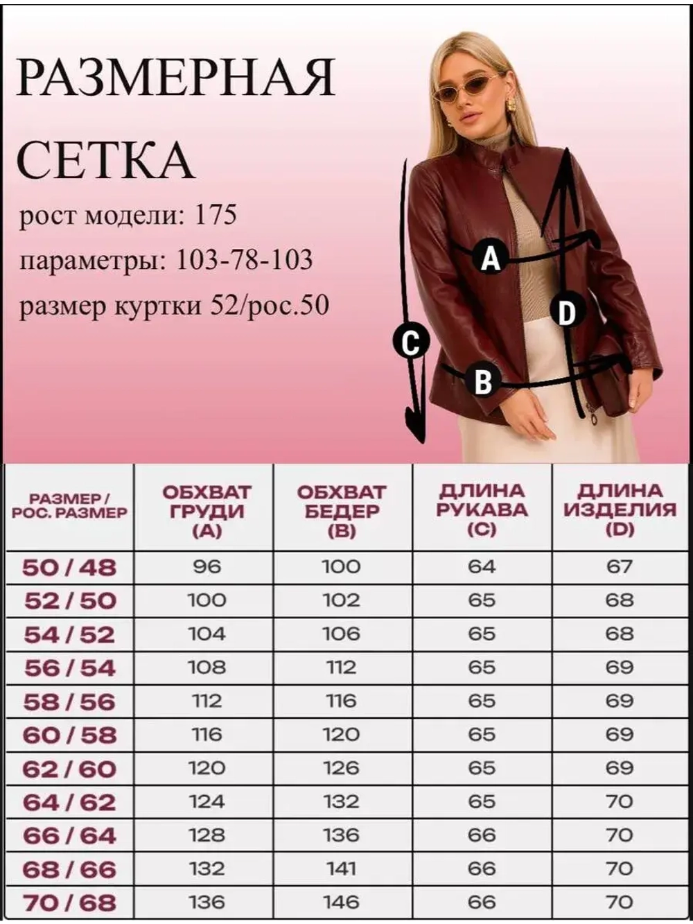 Куртка из экокожи больших размеров