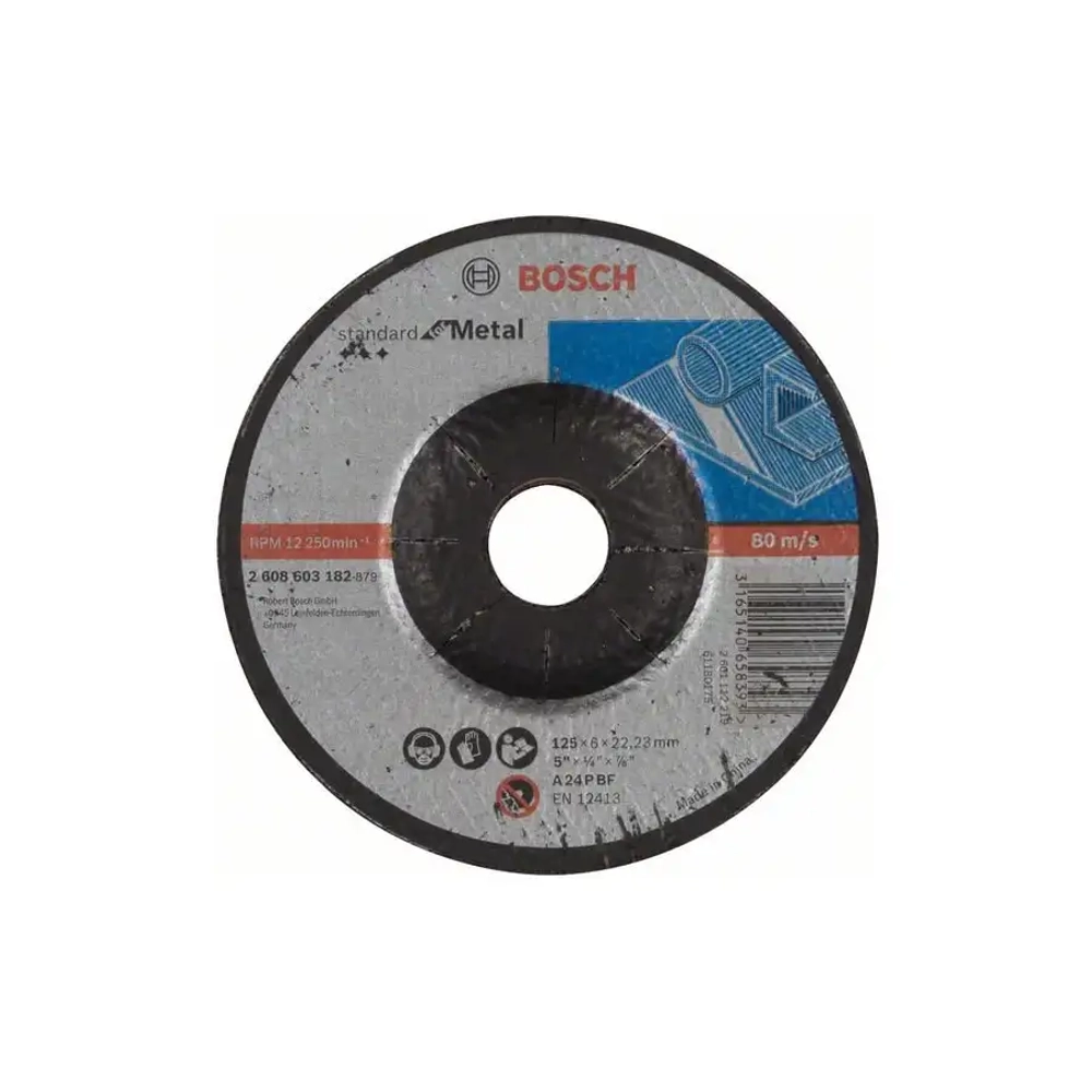 Круг шлифовальный Standard for Metal 125х6х22,2 мм BOSCH 2608603182