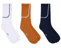 Теннисные носки Roland Garros Logo 3P - white/navy/clay