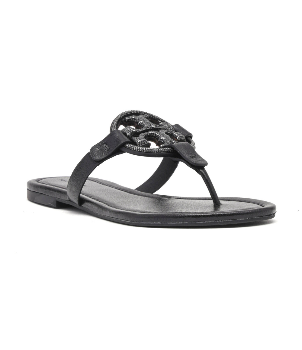кожаное вьетнамки miller pave TORY BURCH - черный(145945)