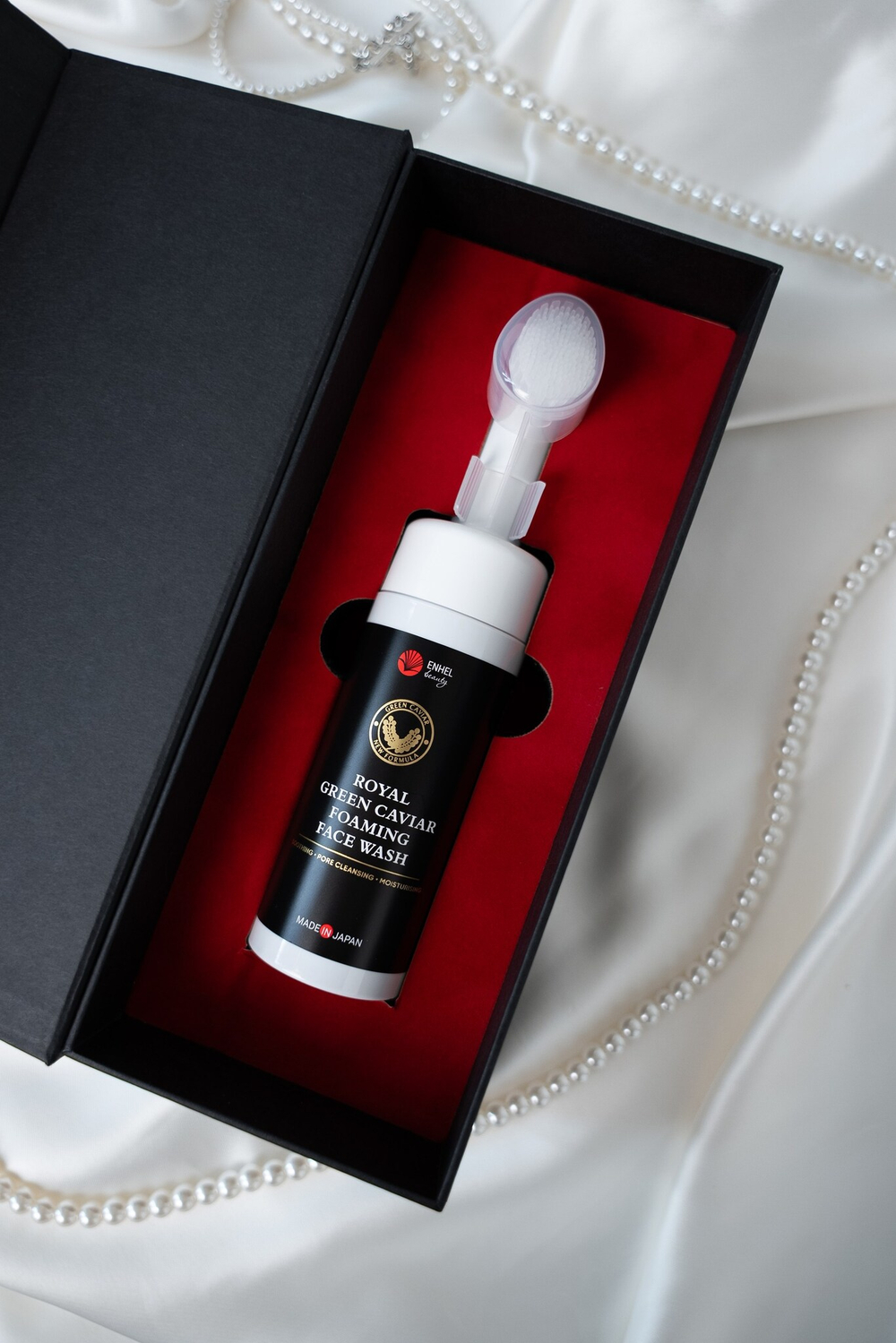 Королевская пенка для умывания c зелёной икрой и нанощёточкой Enhel Beauty (ROYAL GREEN CAVIAR FOAMING FACE WASH)