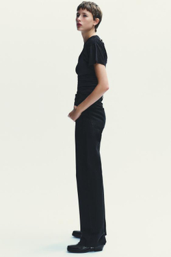 ZARA ДЖИНСЫ TRF WIDE LEG С ВЫСОКОЙ ПОСАДКОЙ, ЧЕРНЫЙ