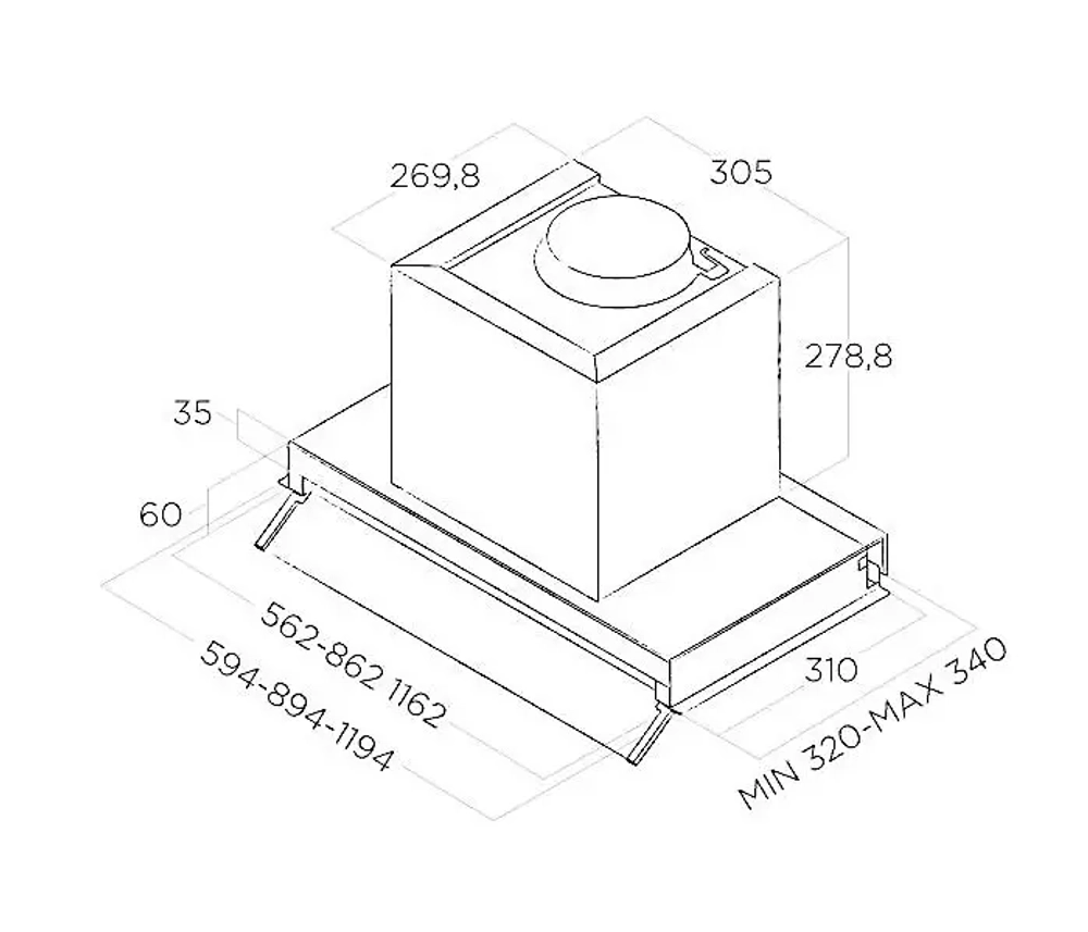 Встраиваемая вытяжка Elica BOXIN LX/BL MAT/A/90