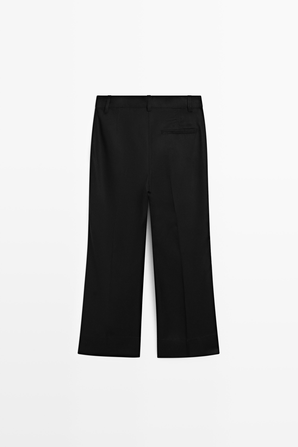 Massimo Dutti Укороченные расклешенные брюки, черный