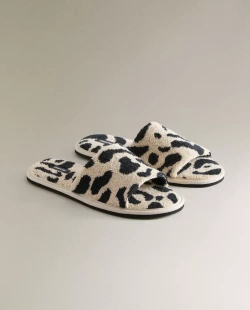 ZARA HOME ДОМАШНИЕ ТАПОЧКИ С ПРИНТОМ, ЛЕОПАРДОВЫЙ