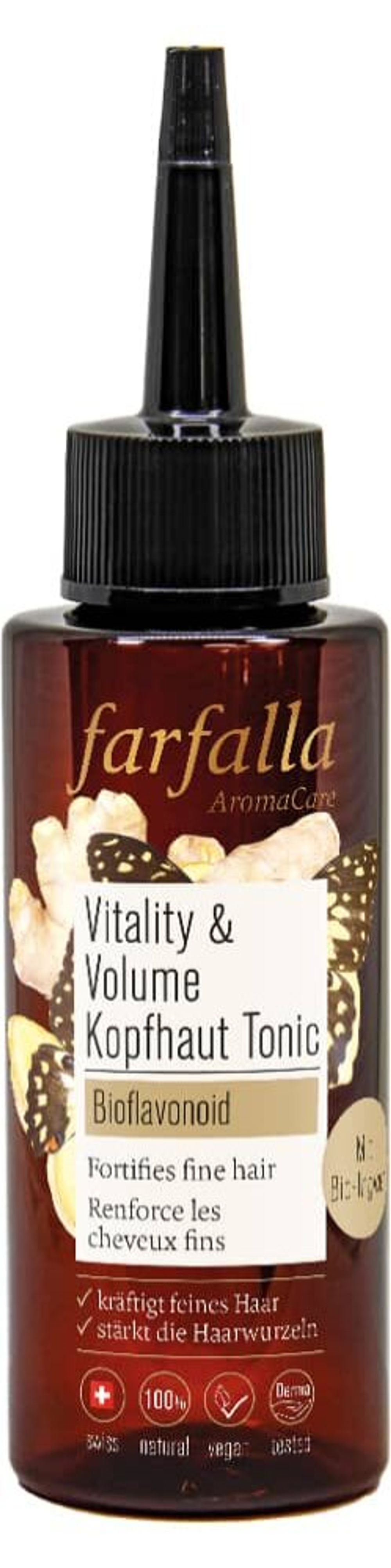 Тонизирующее средство для кожи головы Vitality & Volume с биофлавоноидами Farfalla, 100 мл