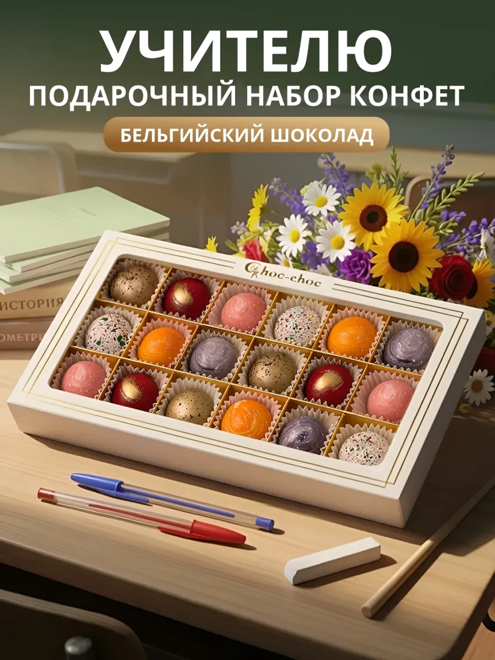 Подарочный набор шоколадных конфет ручной работы
