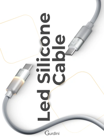 Кабель Type-C to Type-C Gurdini Silicone Data Cable 20V/3A 60W 1m (LED) серый