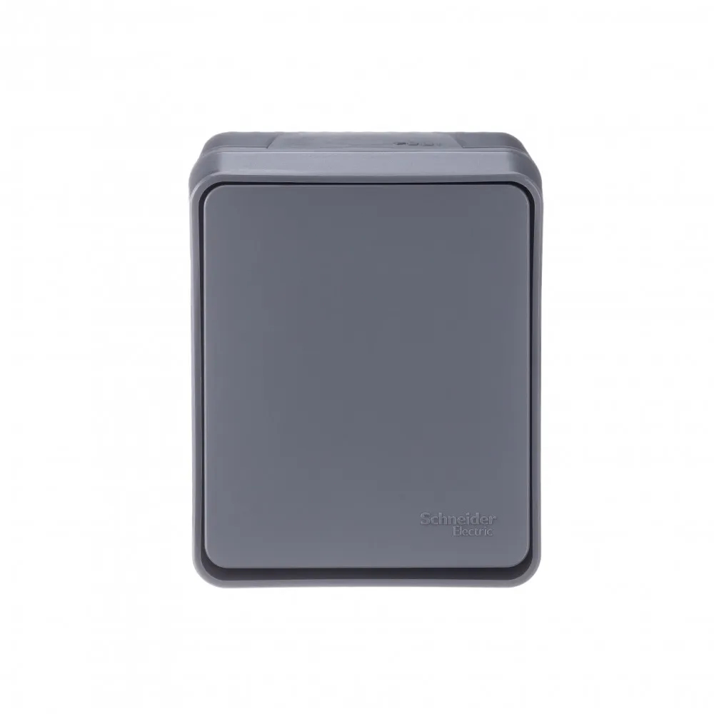 ATLASDESIGN PROFI IP54 О/У 1-клавишный ВЫКЛЮЧАТЕЛЬ, сх.1, 10АХ, АНТРАЦИТ