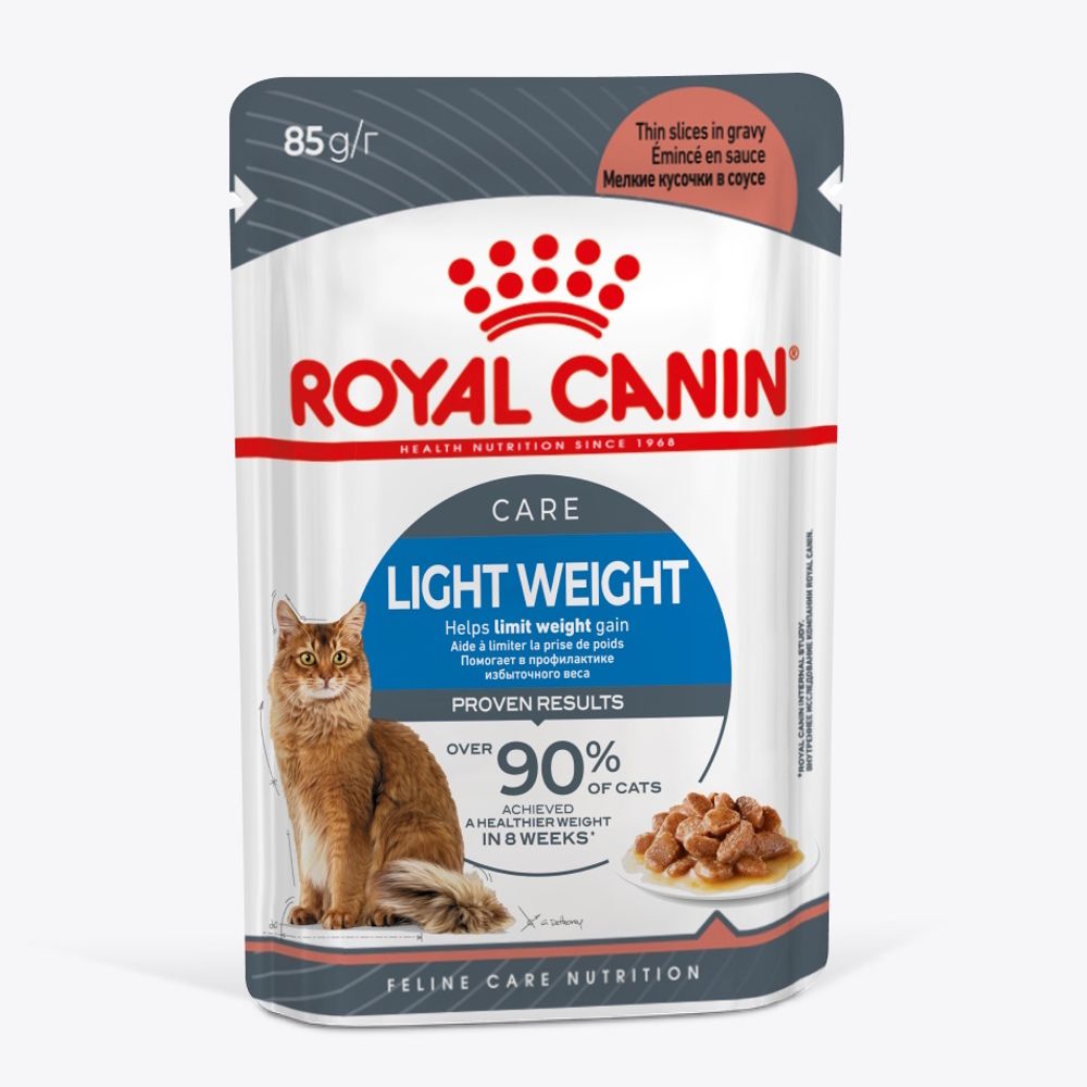 Уценка! Срок 30.08.26/ Пауч Royal Canin Light Weight Care для взрослых кошек, для профилактики избыточного веса, мелкие кусочки в соусе