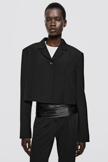 Massimo Dutti Короткий пиджак на шерстяной подкладке - Limited Edition, черный