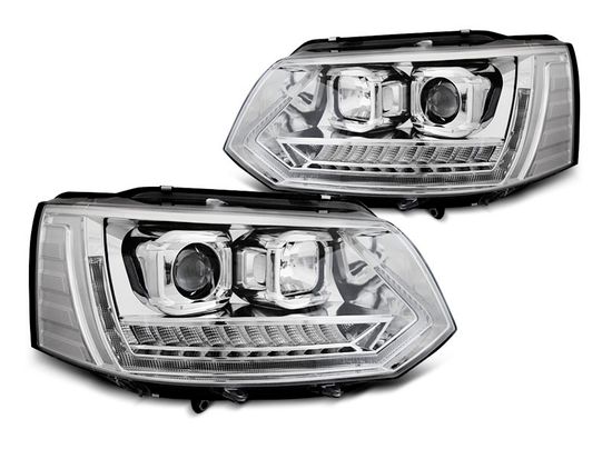 Передние фары Tru DRL для Volkswagen T5 (10-15) динамические хромированные