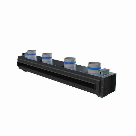 Flexag SH-1-1000-25-B щелевой диффузор с КСД под гипсокартон, черный