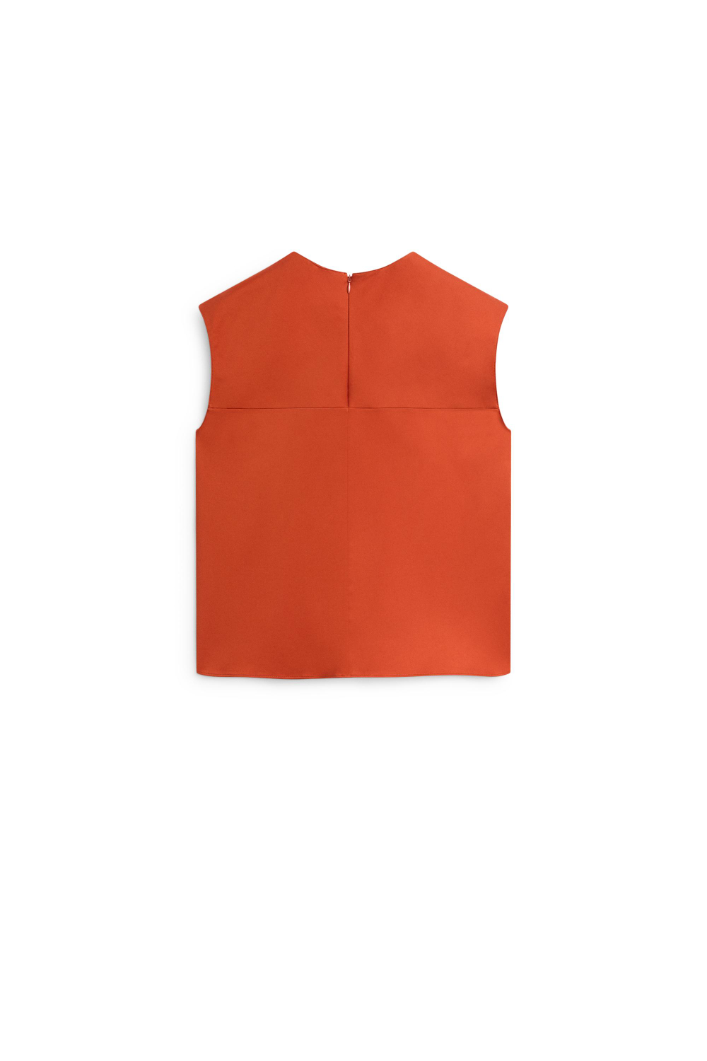 Massimo Dutti Топ из поплина из смесовой хлопковой ткани - Limited Edition, цвет жженого апельсина