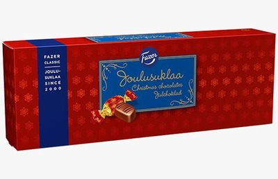 Конфеты из молочного шоколад Fazer Christmas  с пряностями 320 г (Из Финляндии)