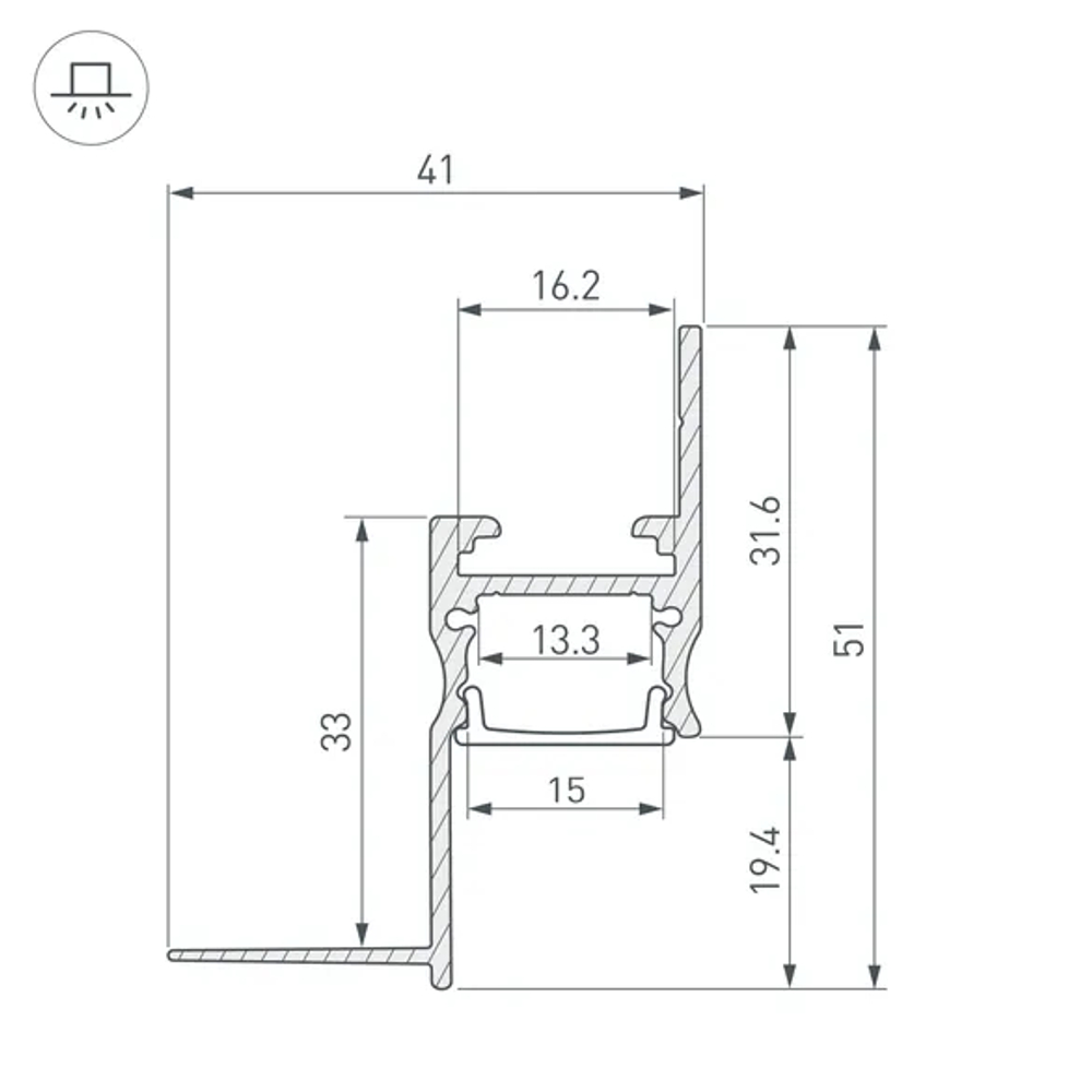 Профиль ARH-СEIL-S14-SHADOW-2000 WHITE (Arlight, Алюминий) 038594