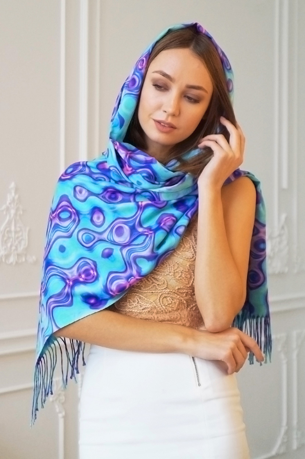 LIGVIANNI Палантин Kerchief Sea Breeze