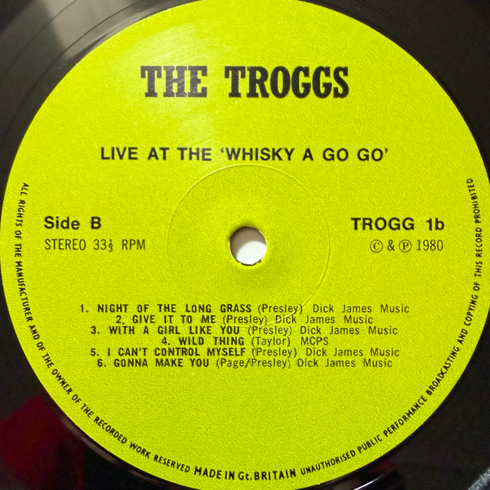 The Troggs ‎– Live At The Whisky A Go Go (Англия 1980г.)