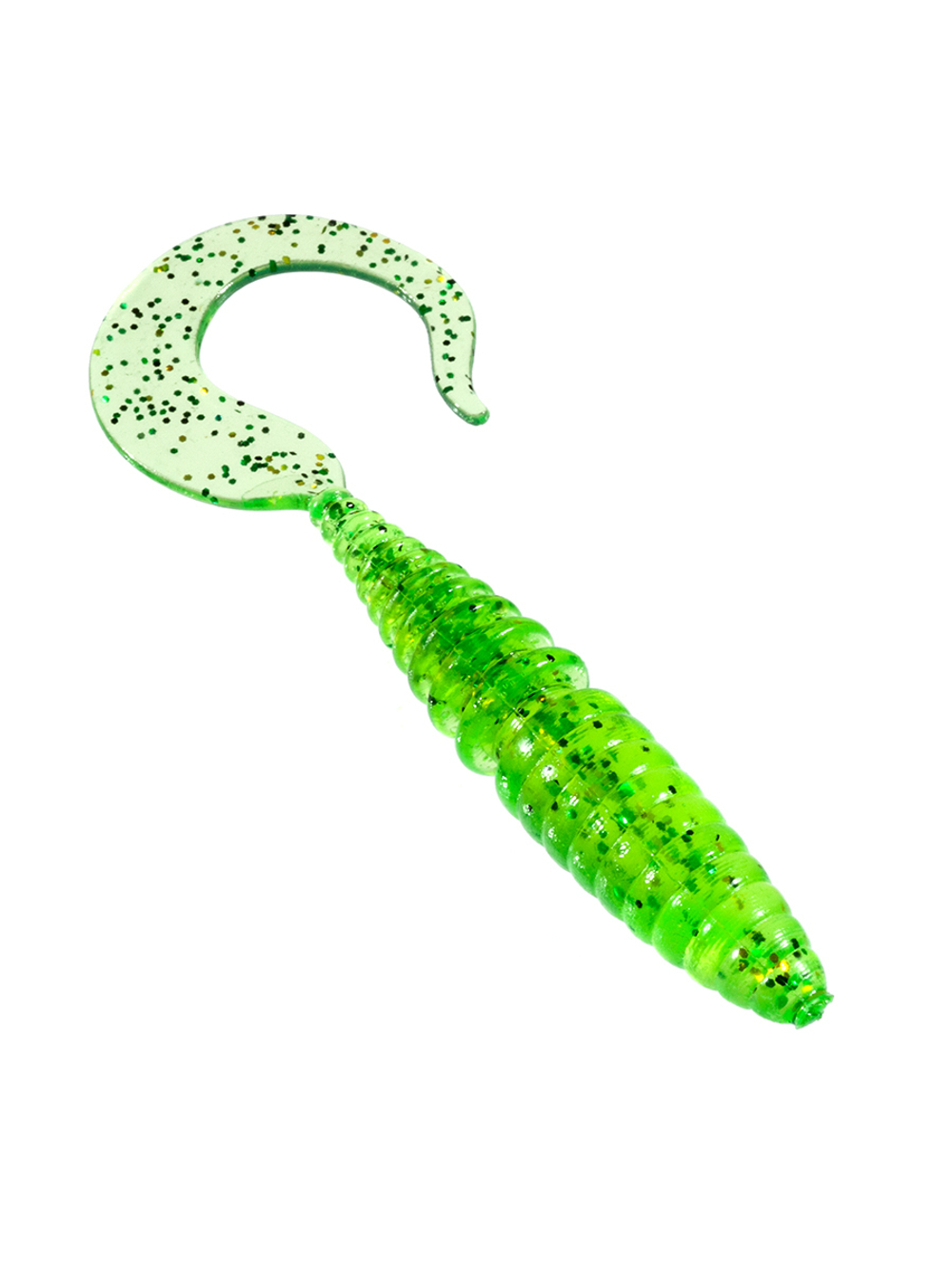 Приманка ZUB-TWIST 100мм(4")-4шт, (цвет 351) шартрез с блестками