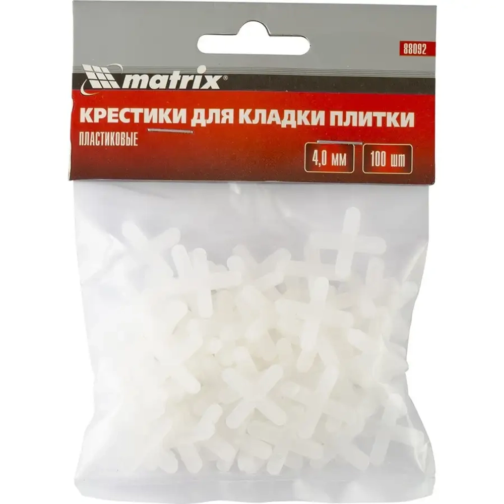 Крестики, 4,0 мм, для кладки плитки, 100 шт.// MATRIX 88092