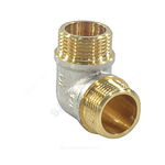Угольник латунь никель реборда Ду 20 (3/4") НР/НР 9005 ГОСТ 32585-2013 Aquasfera 9005-02