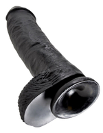 Реалистичный чёрный фаллоимитатор-гигант 10  Cock with Balls - 25,4 см.