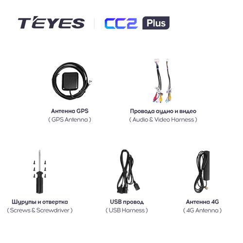 Стартовый пакет проводов и антенн для автомагнитол Teyes CC2 PLUS, CC3L, X1, SPRO PLUS, TPRO2
