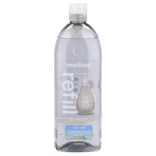 Method, Gel Hand Wash, Refill, Sweet Water, 34 fl oz (1 L)