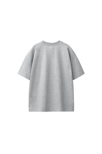 ZARA БАЗОВАЯ ОДНОТОННАЯ ФУТБОЛКА, МЯГКИЙ СЕРЫЙ