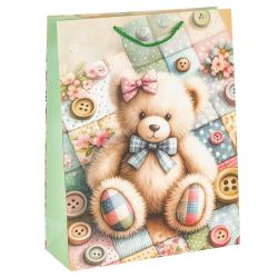 GAEM Пакет подарочный L (бумага 210г/м2, блок микс 12шт), L31 W12 H40 см, 4в.