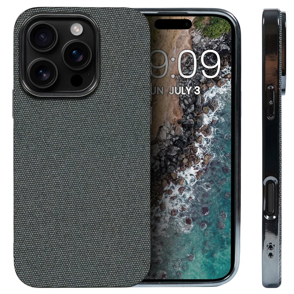 Дизайнерский чехол для IPHONE 16 PRO MAX с мягкой тканевой поверхностью