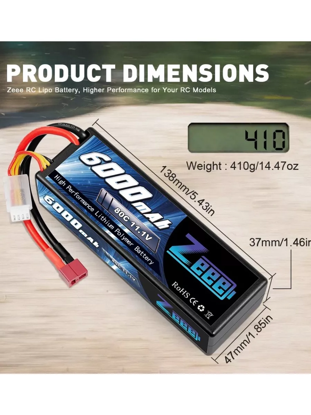 Аккумулятор для радиоуправляемой машинки Li-Po 11.1V 6000mAh