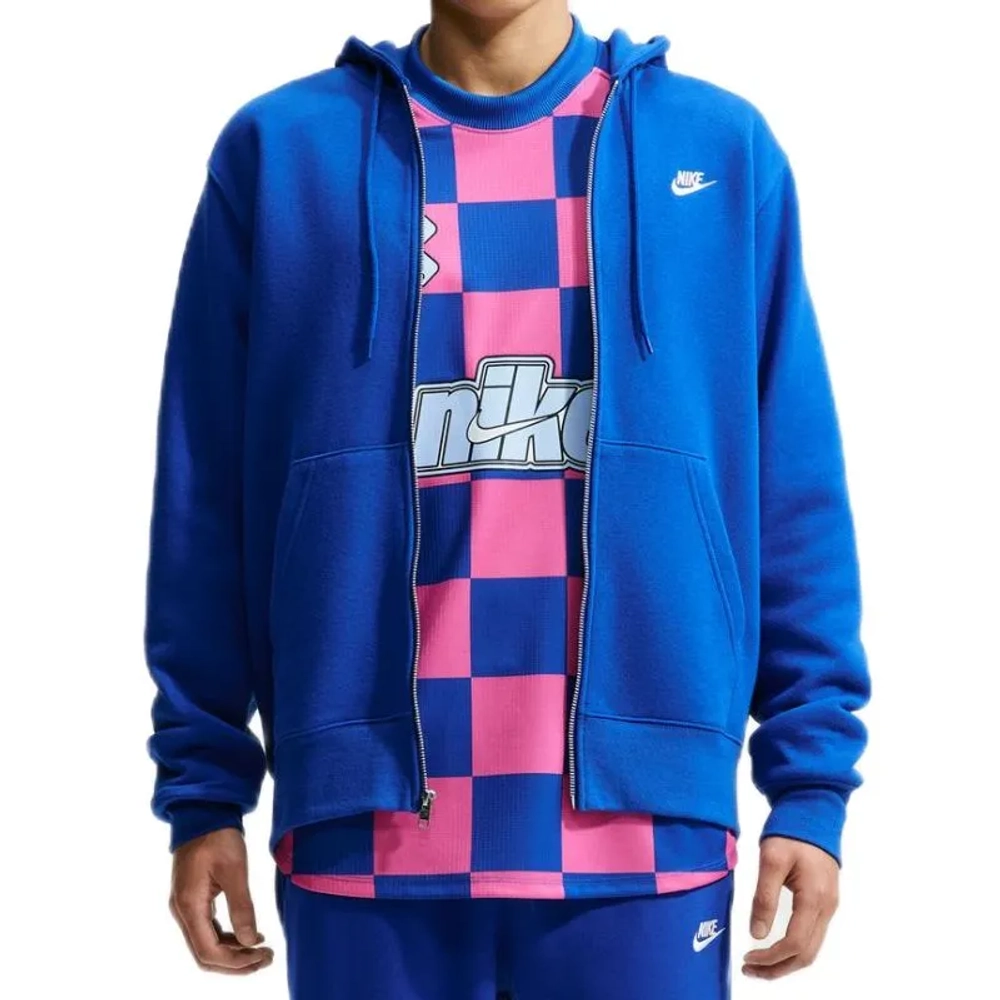 Мужская теннисная кофта Nike Club Full-Zip Fleece - old royal/old royal/white
