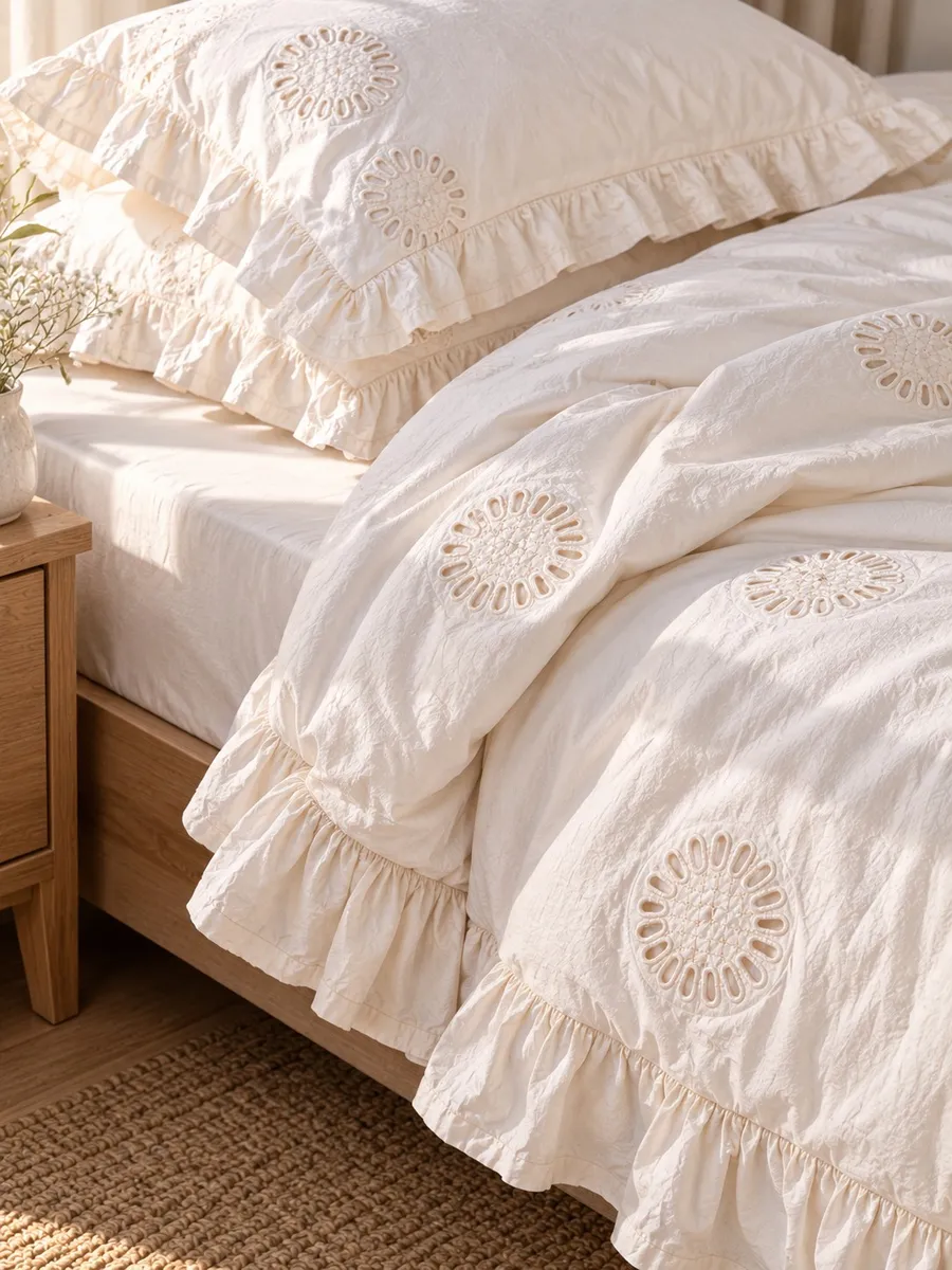 Lımasso КПБ 4 пр. Stonewashed Elowen ЕВРО пододеяльник 200*220, простынь 240*260, наволочки 50*70 2шт — фото 3
