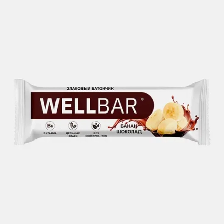 Батончик-мюсли Wellbar банан шоколад 50г