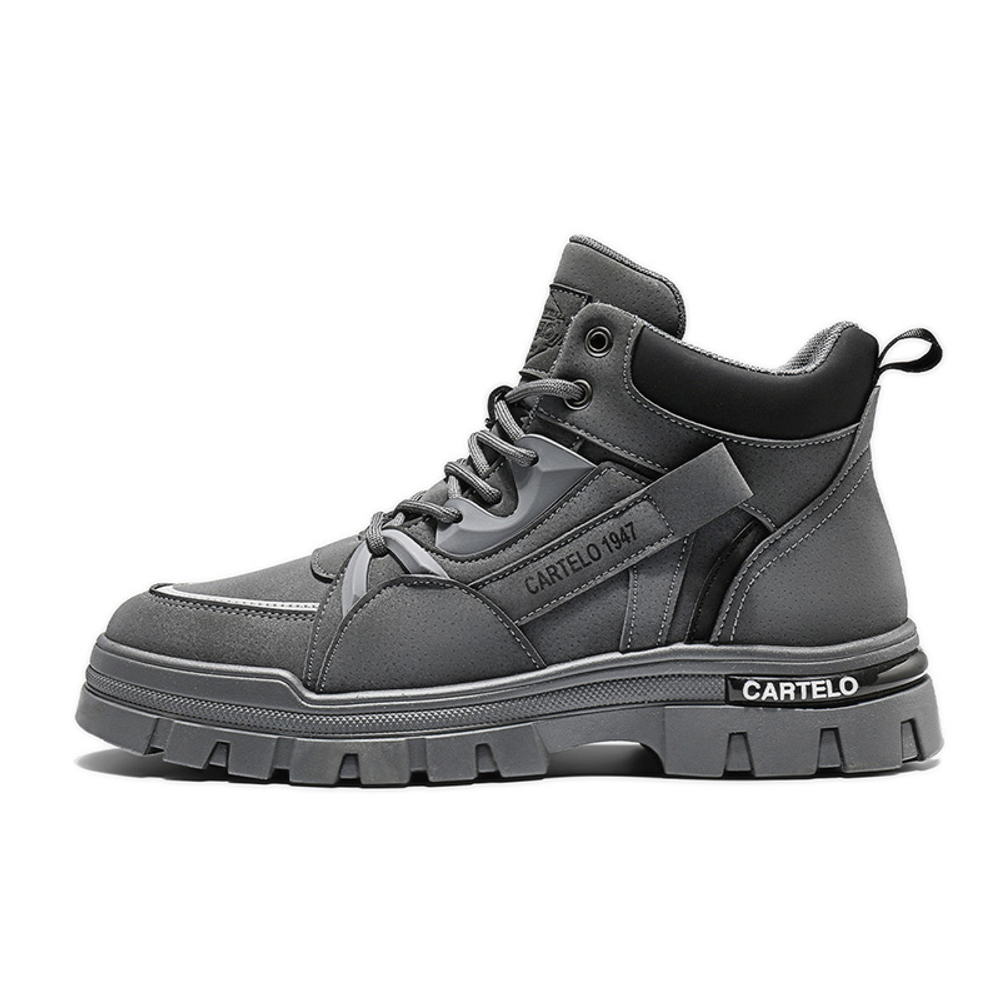CARTELO Thermal British Style Desert Boots Abrasion Resistant Slip Resistant 11cm Fleece Lined Combat Boots Men"s