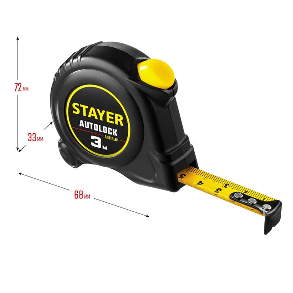 STAYER 3 м х 16 мм, с автостопом рулетка 2-34126-03-16_z02