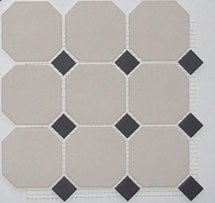 Керамогранит 4416 OCT14-1Ch White OCTAGON 16/Black Dots 14