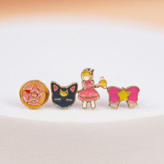 Серьги-гвоздики Сейлор Мун, Sailor moon, 2 пары