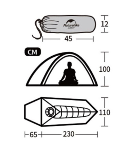 Палатка Naturehike Cloud Up Si 1-местная, алюминиевый каркас, сверхлегкая, синяя, NH18T010-T-1DNAV