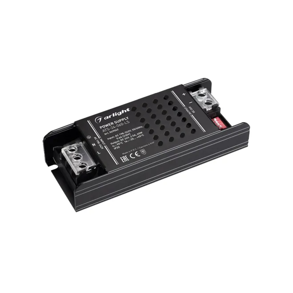 Блок питания ATS-24-060-LS (24V, 2.5A, 60W) (Arlight, IP20 Сетка, 5 лет) 049062