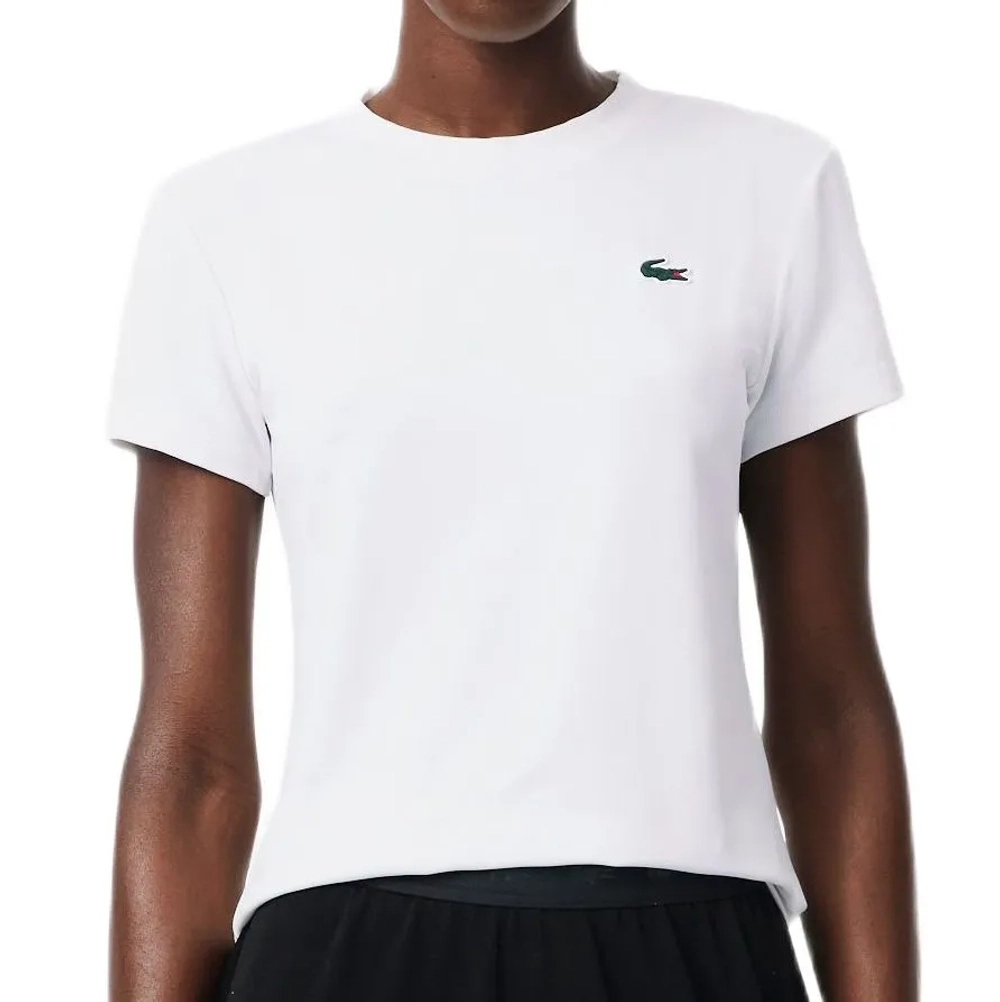Женская теннисная футболка Lacoste Slim Fit Ultra Dry Stretch Sport - white