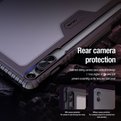 Чехол книжка от Nillkin для планшета Samsung Galaxy Tab S9 FE+ Плюс, серия Bumper Pro Case-Multi Angle Folding Style, с защитной шторкой для камеры
