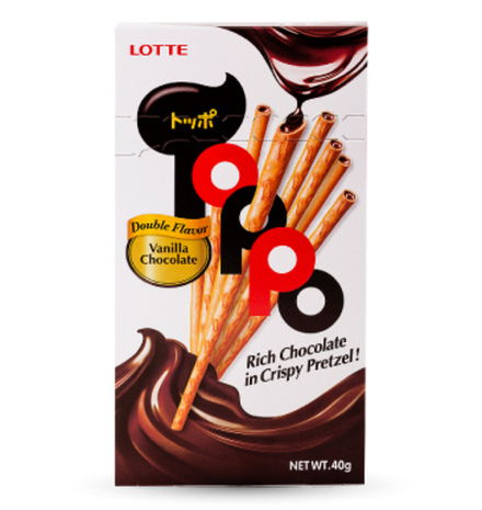 Палочки бисквитные "ТОППО" с ванильной начинкой, Thai Lotte, 40г