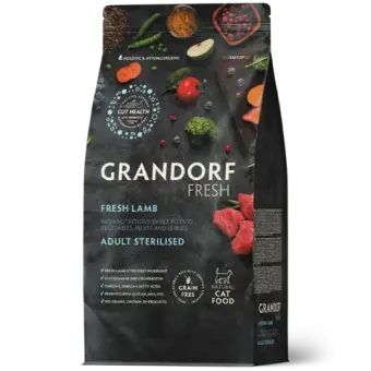 Сухой корм GRANDORF FRESH CAT Lamb STERILISED беззерновой, ягненок с бататом для стерилизованных кошек, чувствительное пищеварение или склонность к аллергии 2кг