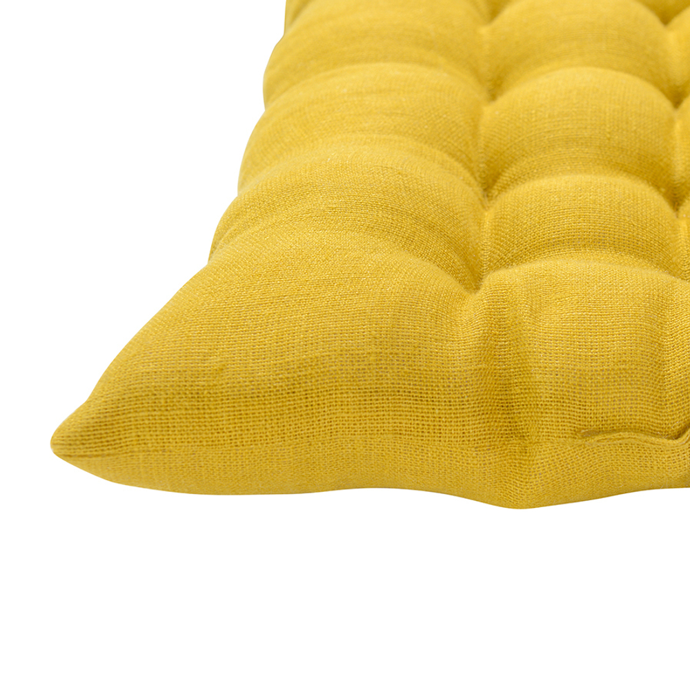 Подушка на стул 40x40 Tkano Essential льняная желтая