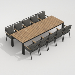 Стол обеденный ТЕЛЛА XL из тика 300x100