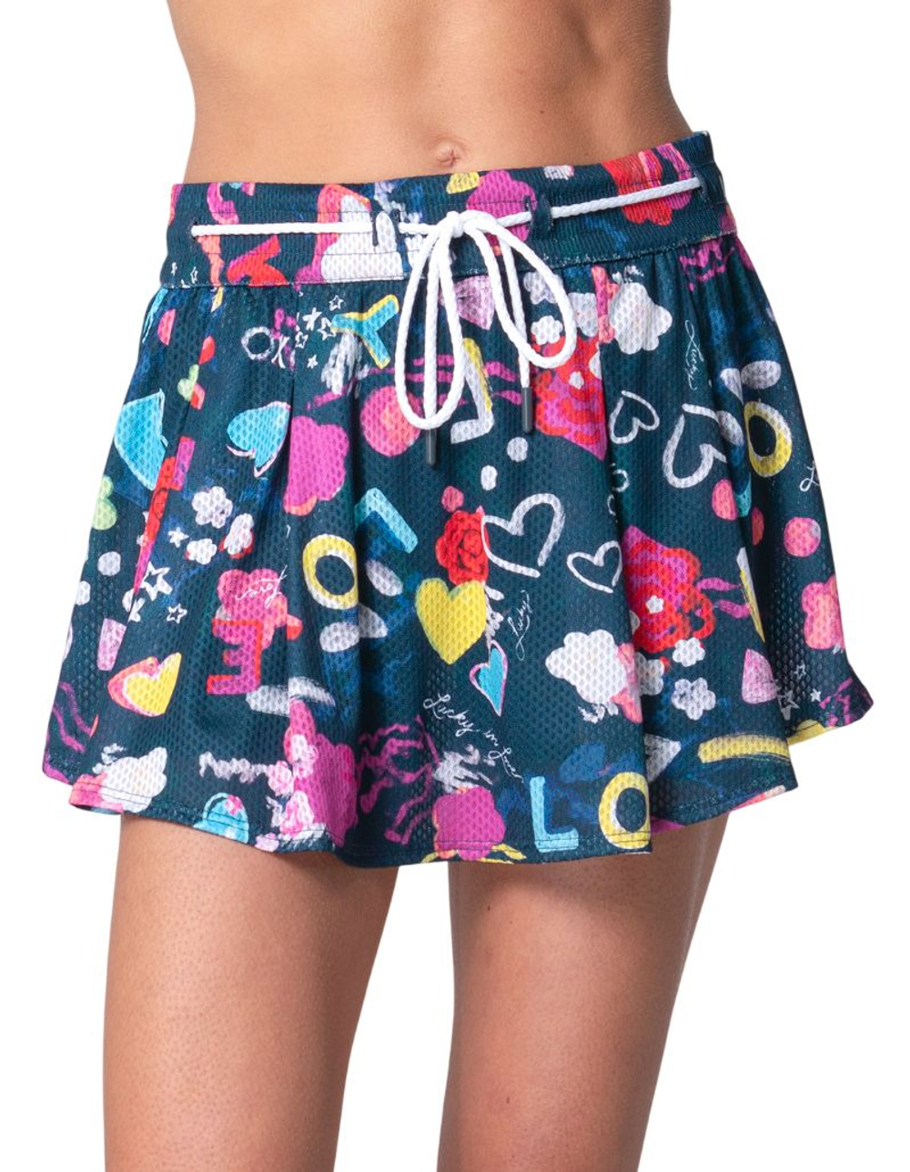 Женская теннисная юбка Lucky in Love High Waist Love You - midnight