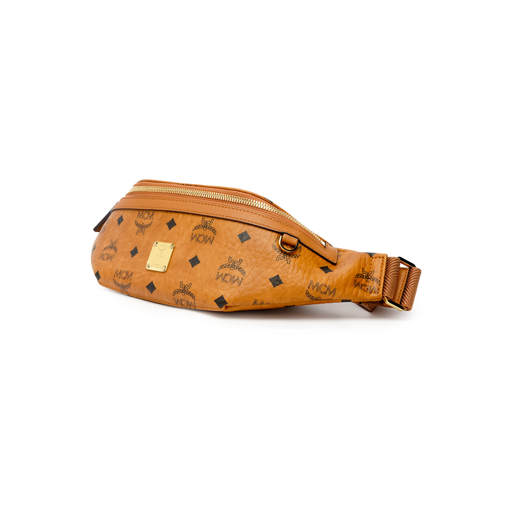 MCM Slim Fursten Belt Bag Small Visetos Cognac