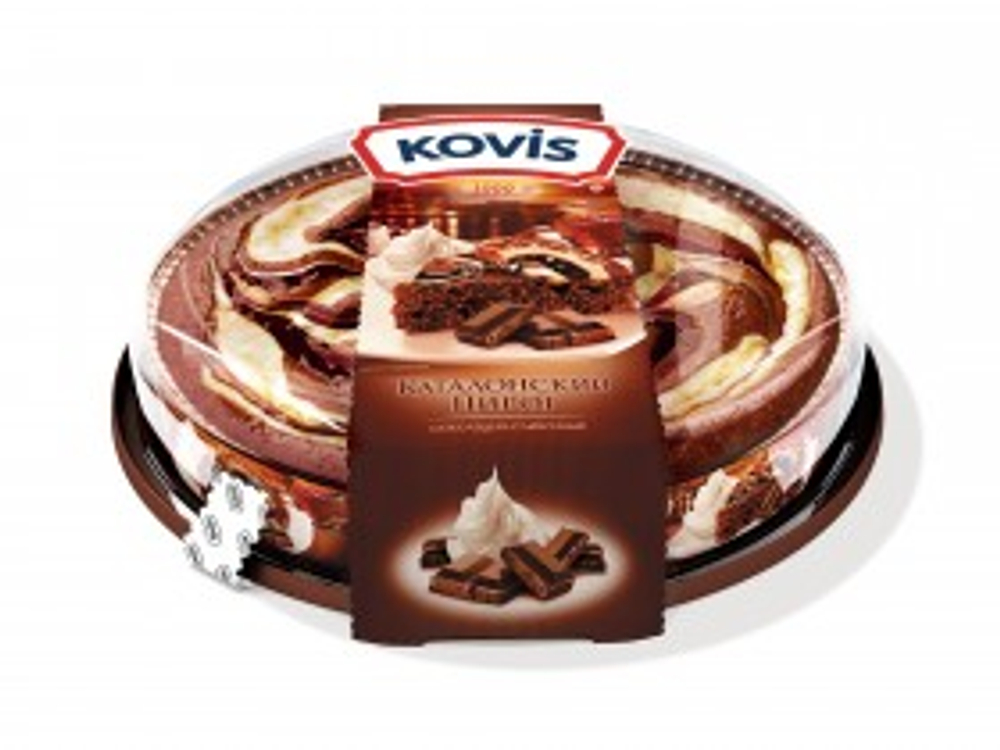 Пирог Каталонский  бисквитный шоколадно-сливочный Kovis 400г (6шт)